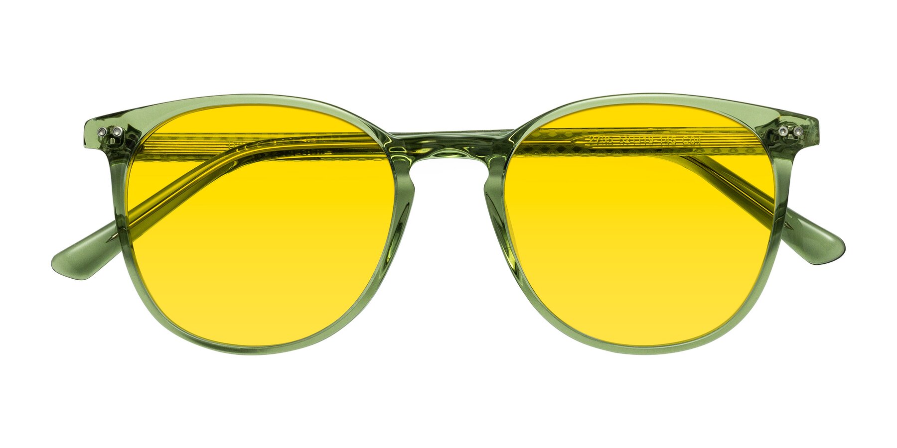 Folded Front of Trang in Transparent Green with Yellow Tinted Lenses