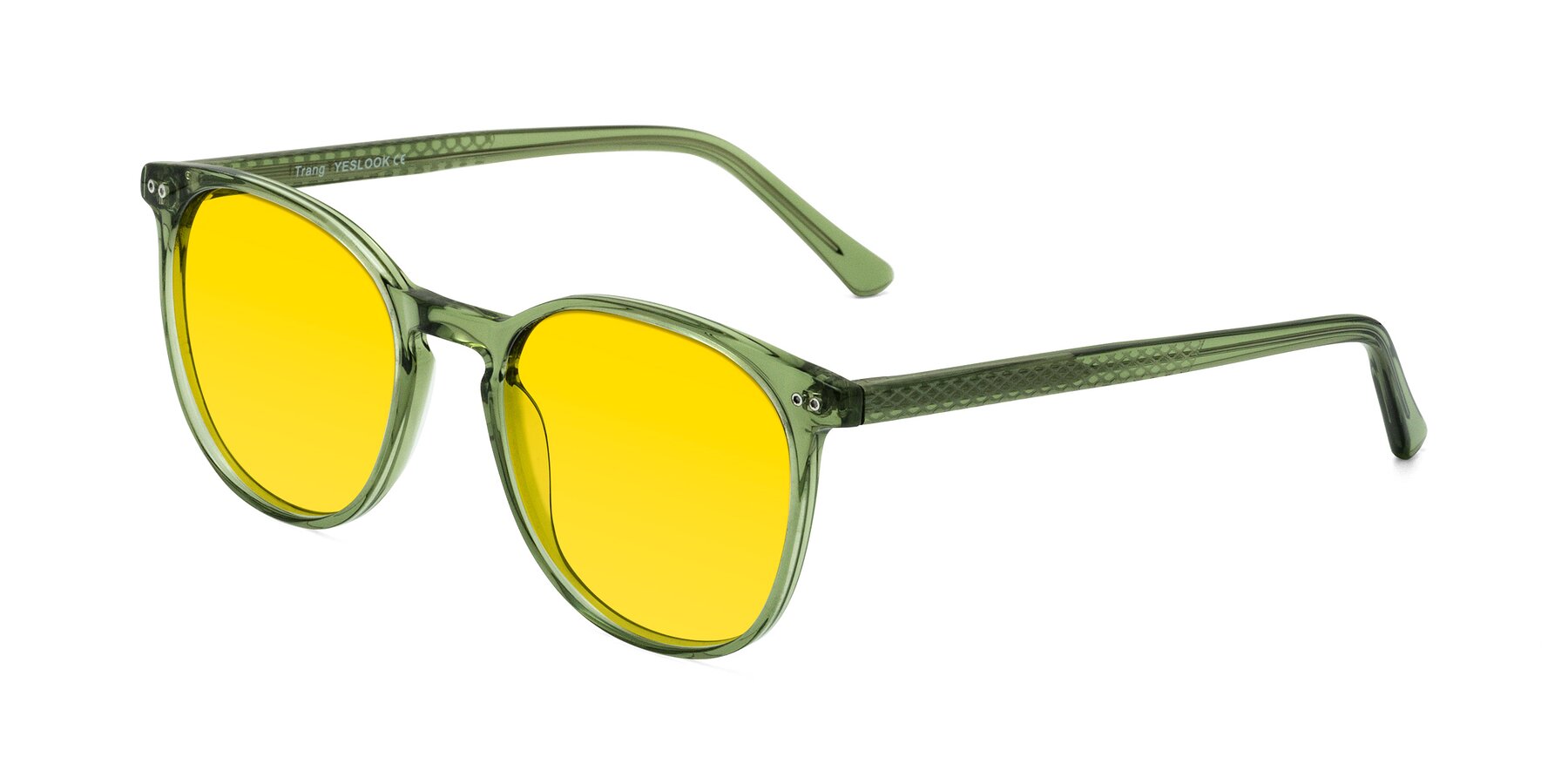 Angle of Trang in Transparent Green with Yellow Tinted Lenses