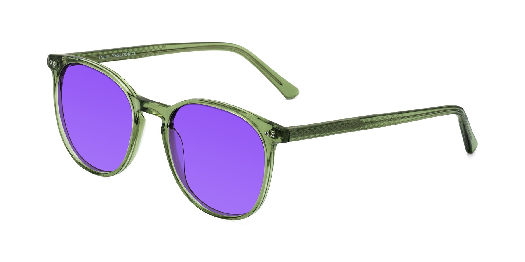 Angle of Trang in Transparent Green with Purple Tinted Lenses