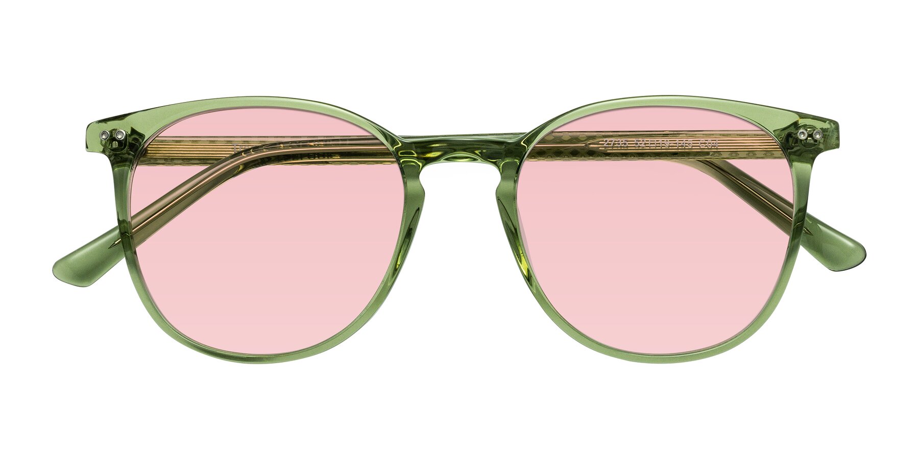 Folded Front of Trang in Transparent Green with Light Garnet Tinted Lenses