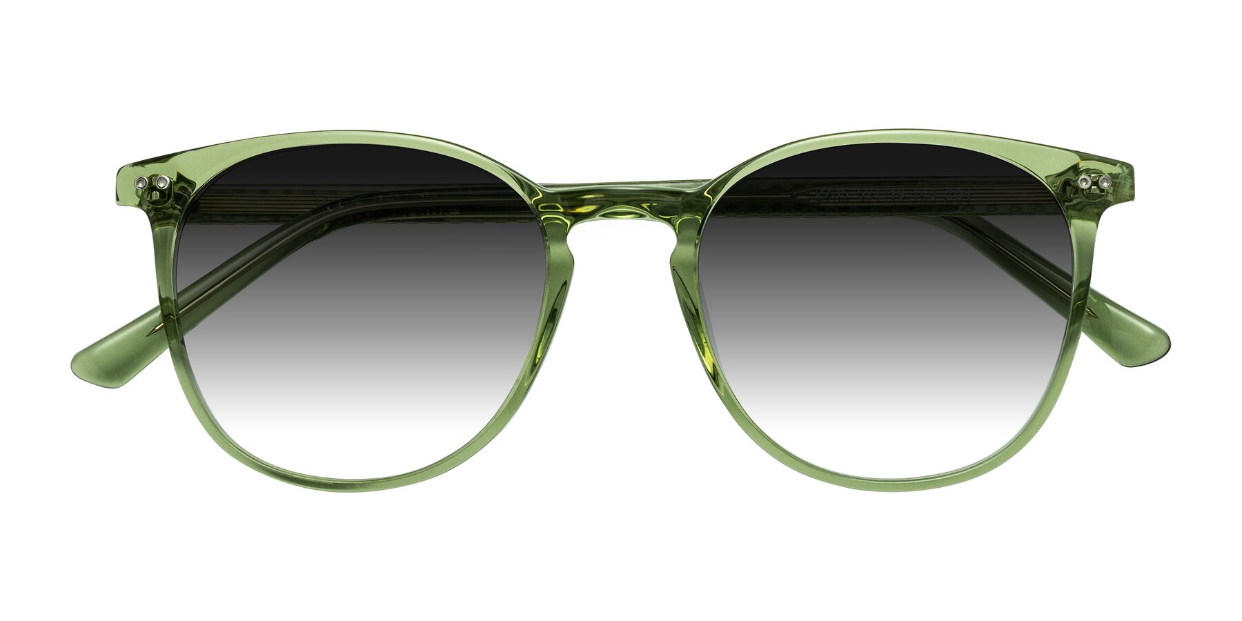 Folded Front of Trang in Transparent Green with Gray Gradient Lenses