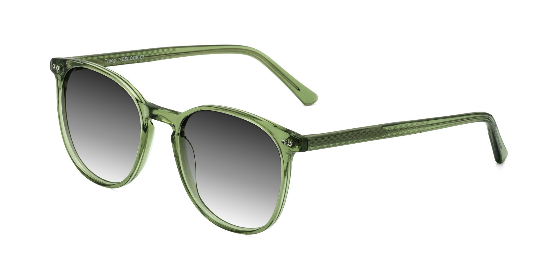 Angle of Trang in Transparent Green with Gray Gradient Lenses