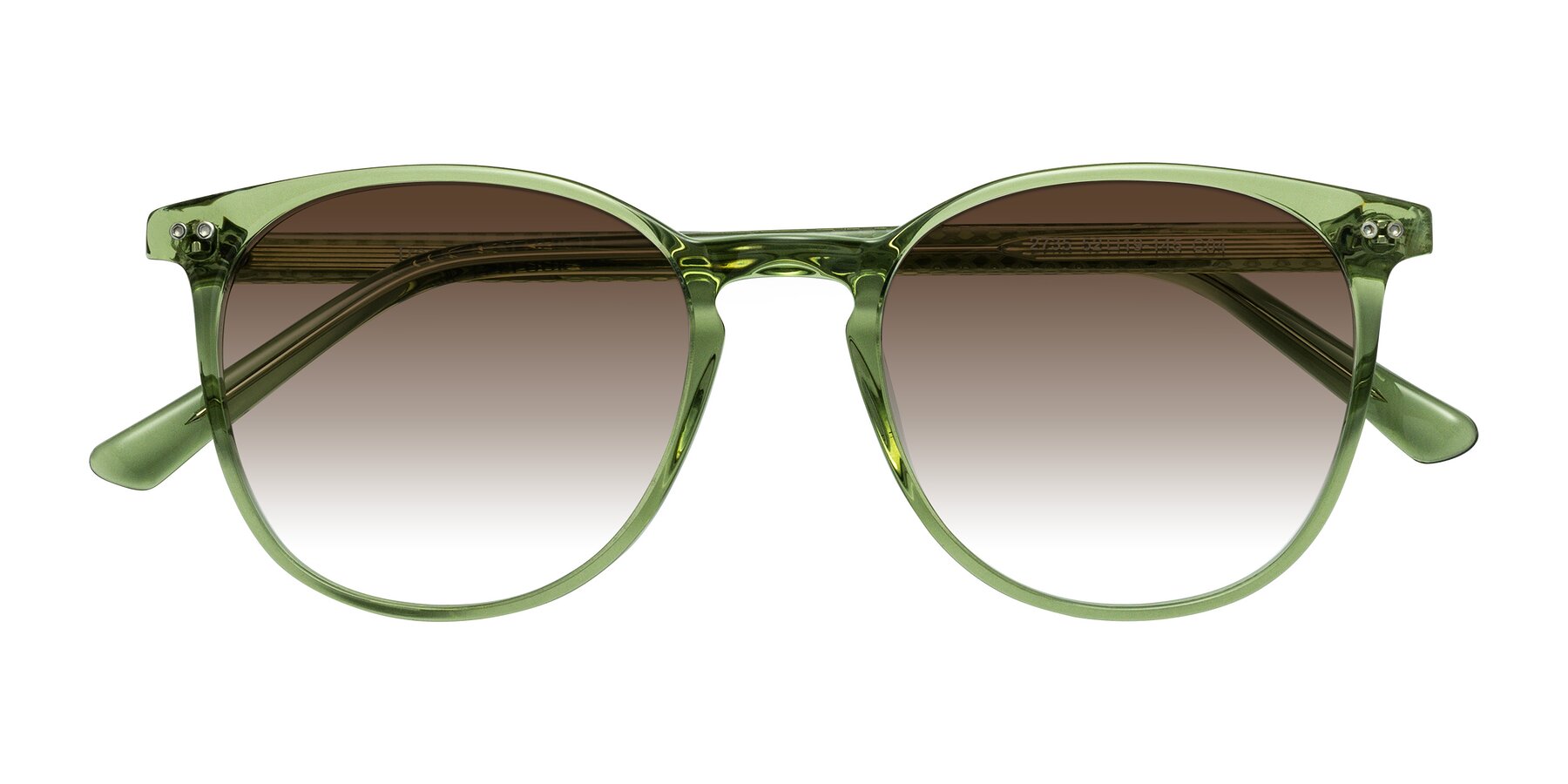 Folded Front of Trang in Transparent Green with Brown Gradient Lenses