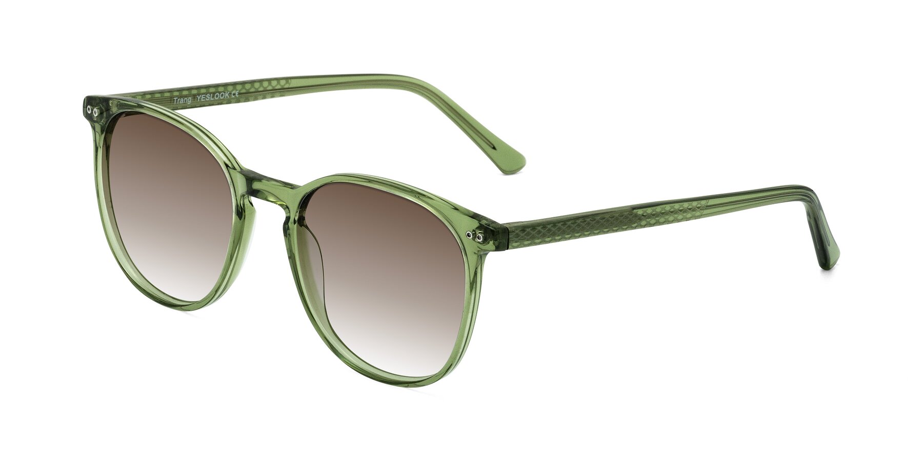 Angle of Trang in Transparent Green with Brown Gradient Lenses