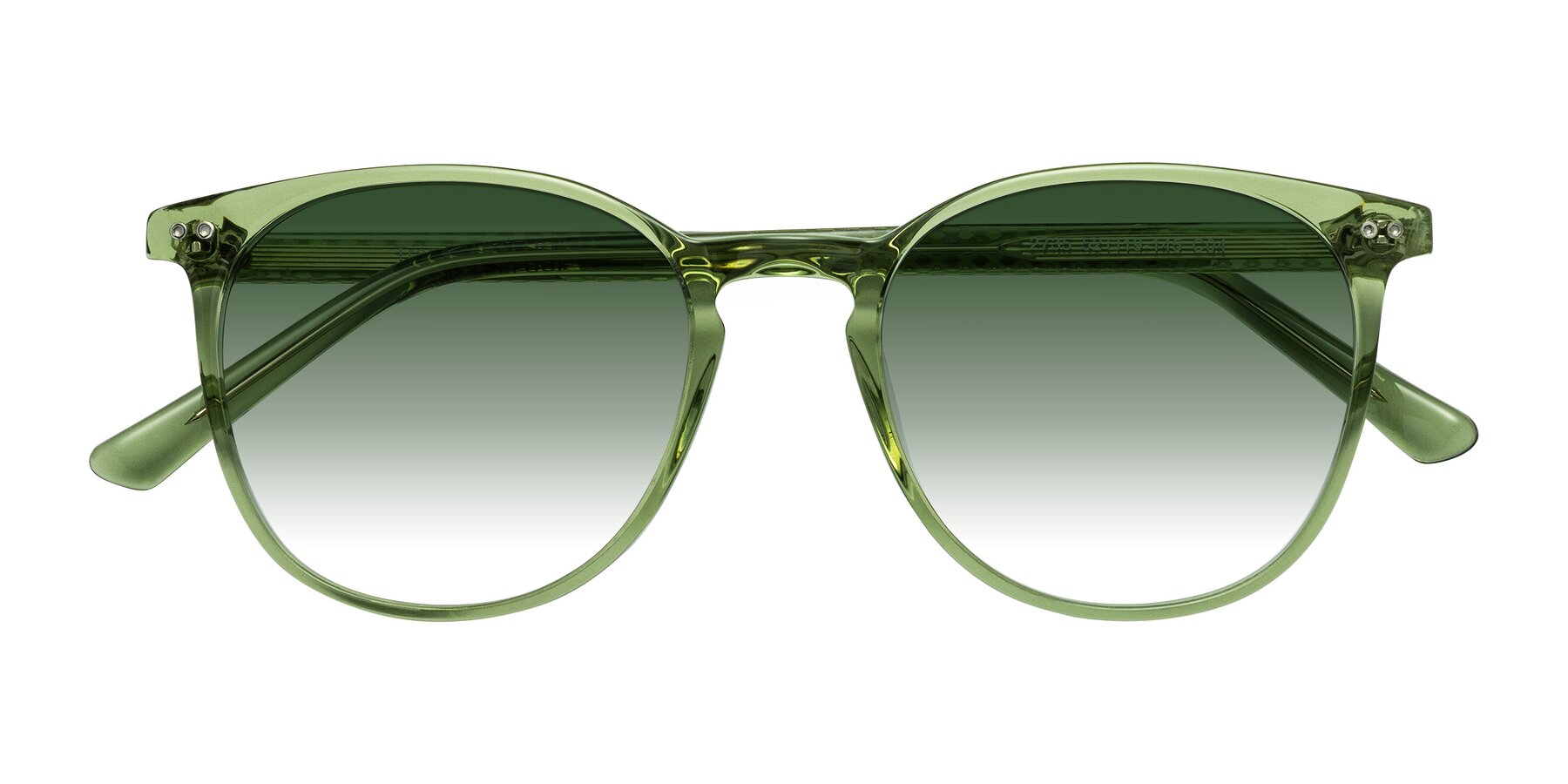 Folded Front of Trang in Transparent Green with Green Gradient Lenses