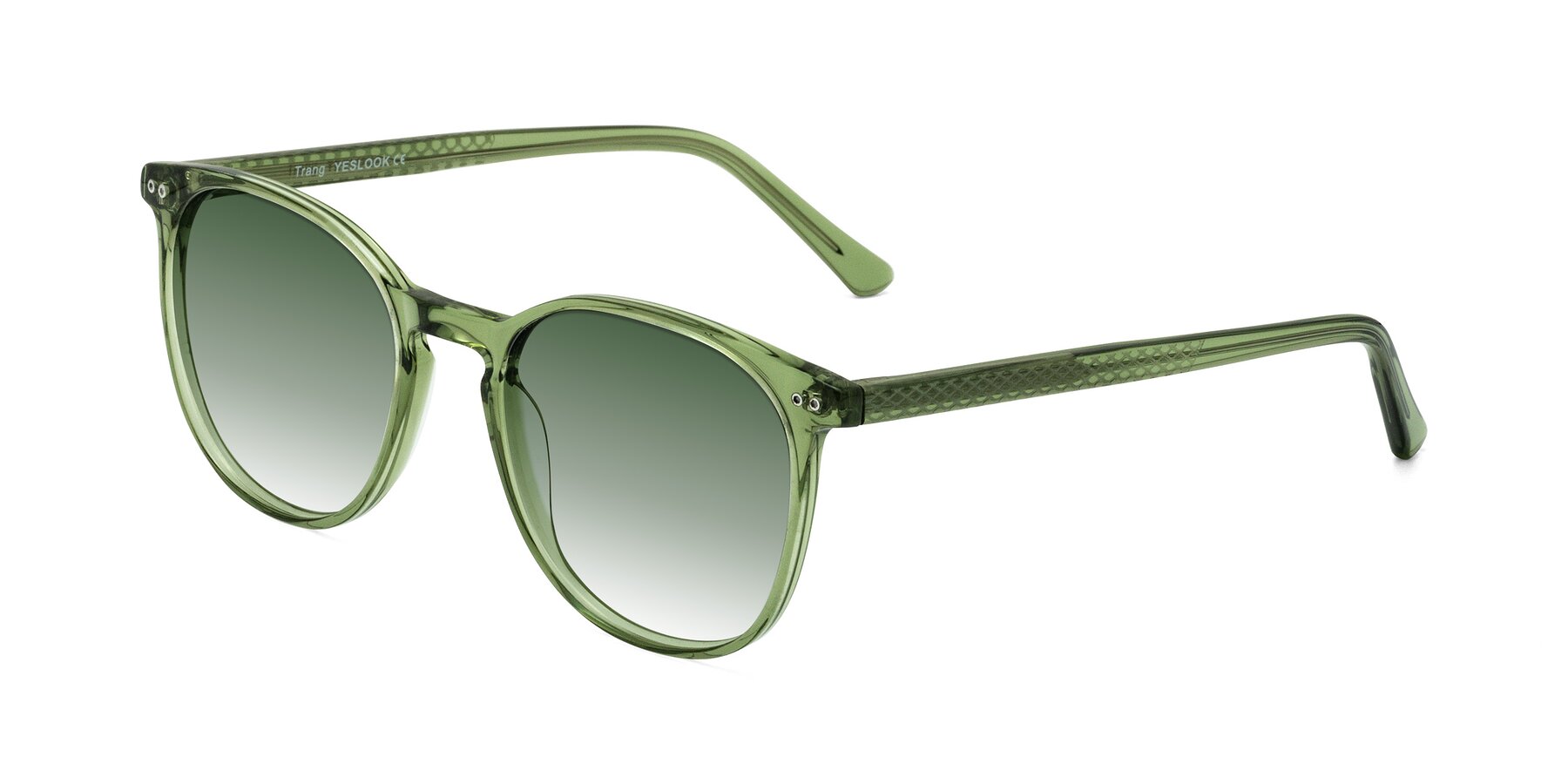Angle of Trang in Transparent Green with Green Gradient Lenses