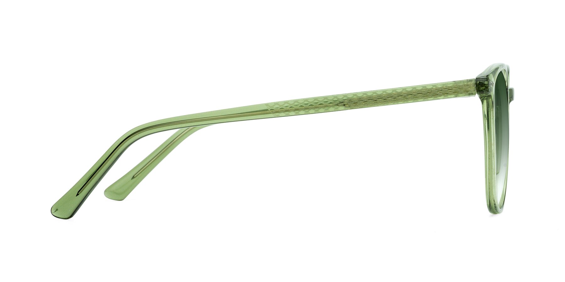 Side of Trang in Transparent Green with Green Gradient Lenses