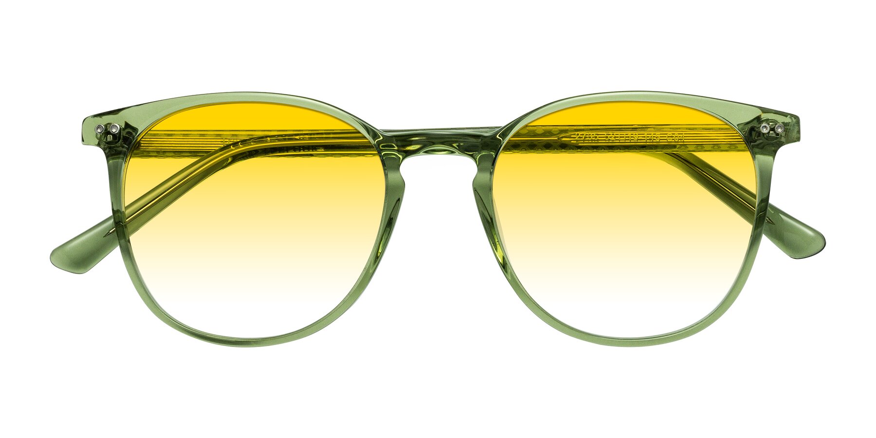 Folded Front of Trang in Transparent Green with Yellow Gradient Lenses