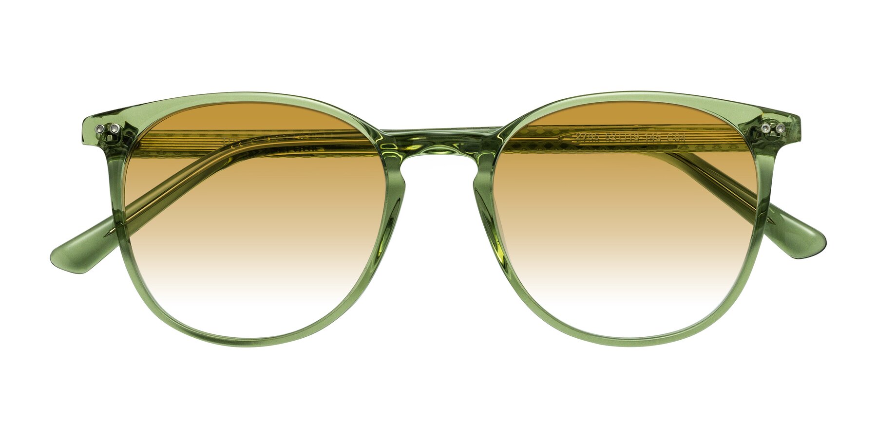 Folded Front of Trang in Transparent Green with Champagne Gradient Lenses