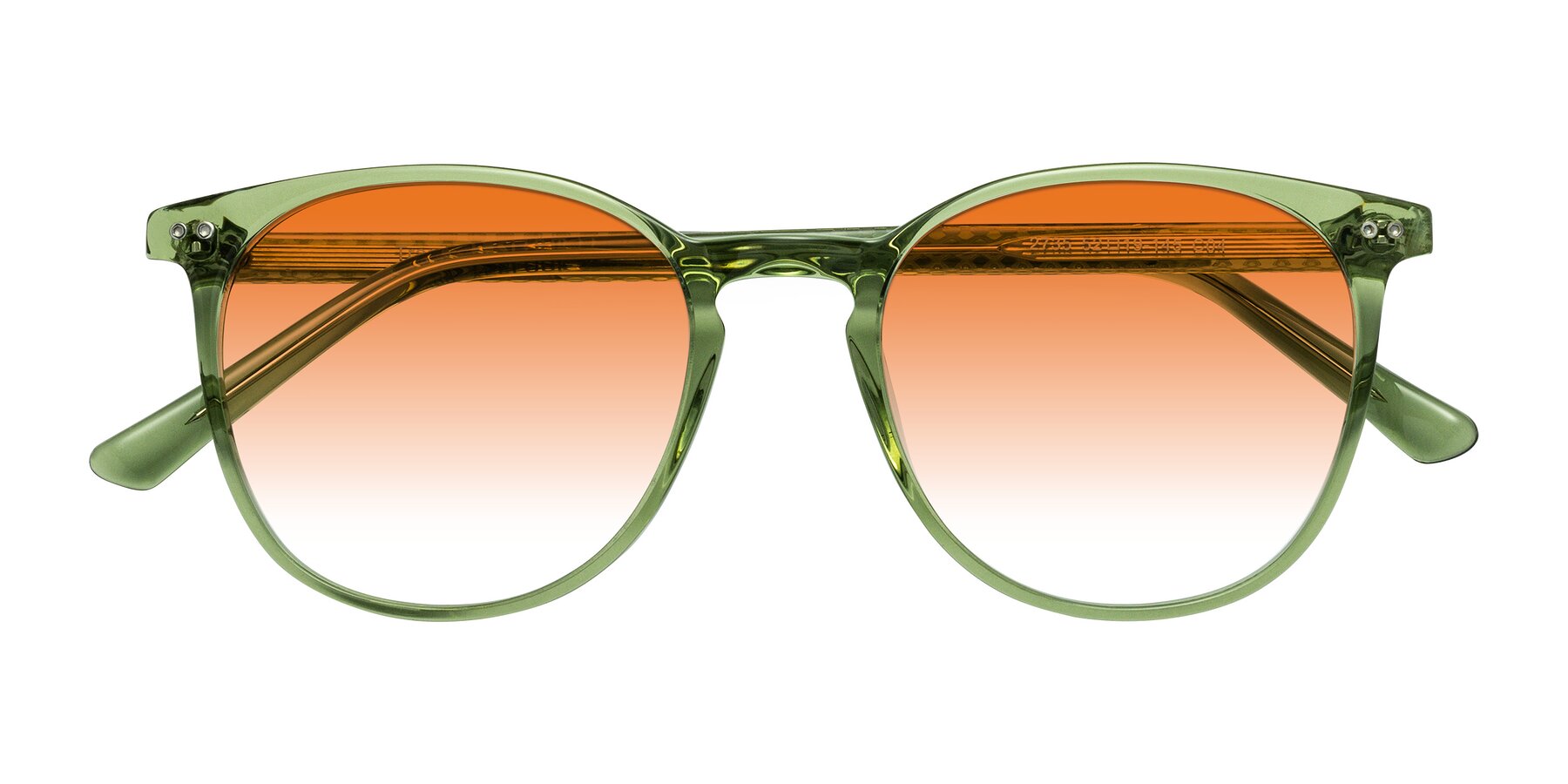 Folded Front of Trang in Transparent Green with Orange Gradient Lenses