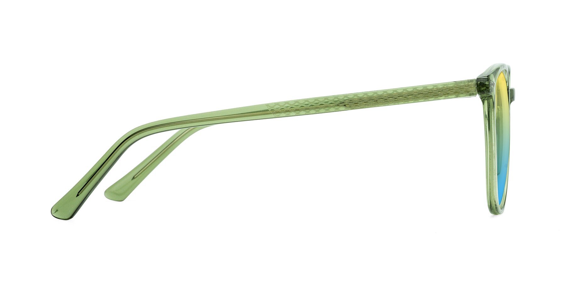 Side of Trang in Transparent Green with Yellow / Blue Gradient Lenses