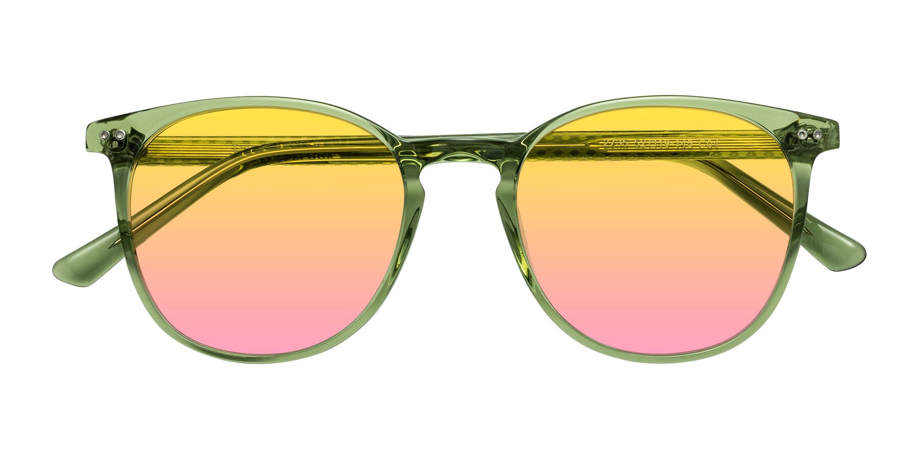 Folded Front of Trang in Transparent Green with Yellow / Pink Gradient Lenses