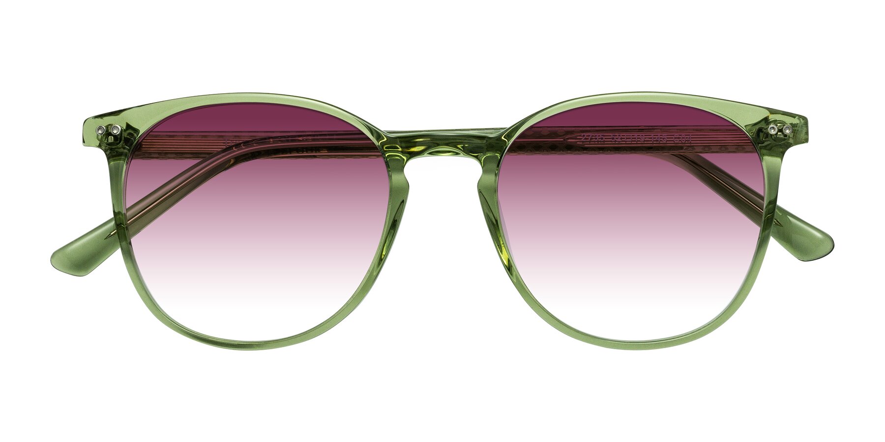 Folded Front of Trang in Transparent Green with Wine Gradient Lenses