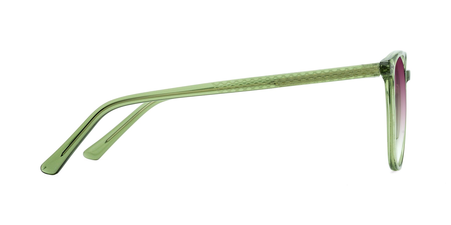Side of Trang in Transparent Green with Wine Gradient Lenses