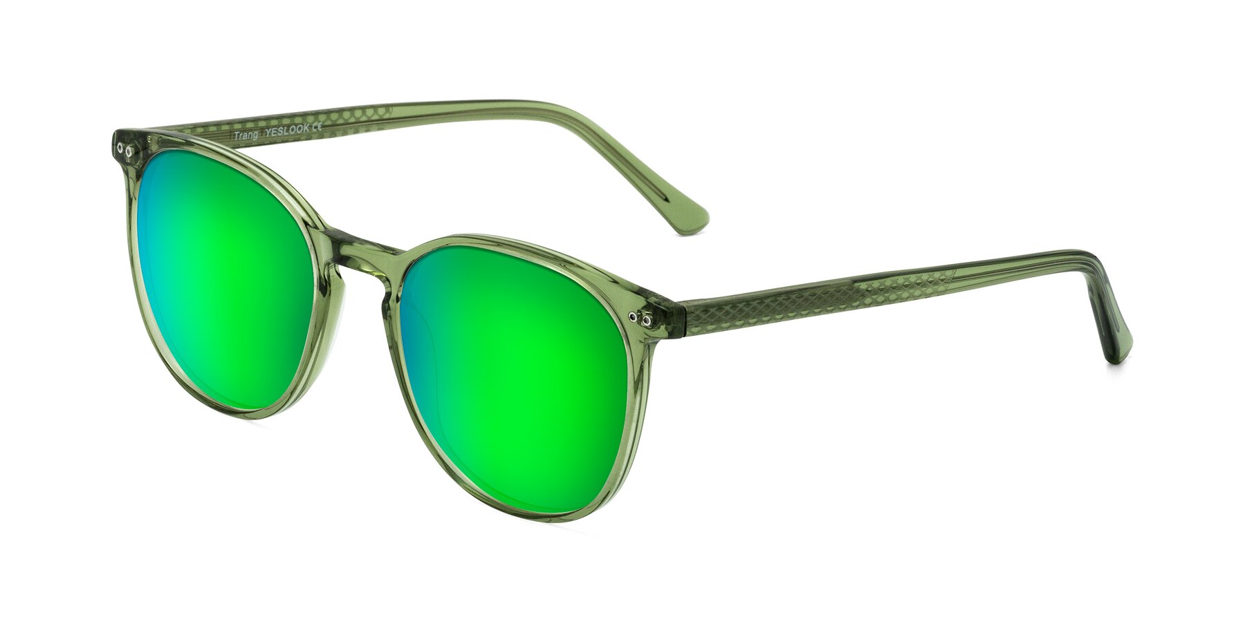 Angle of Trang in Transparent Green with Green Mirrored Lenses