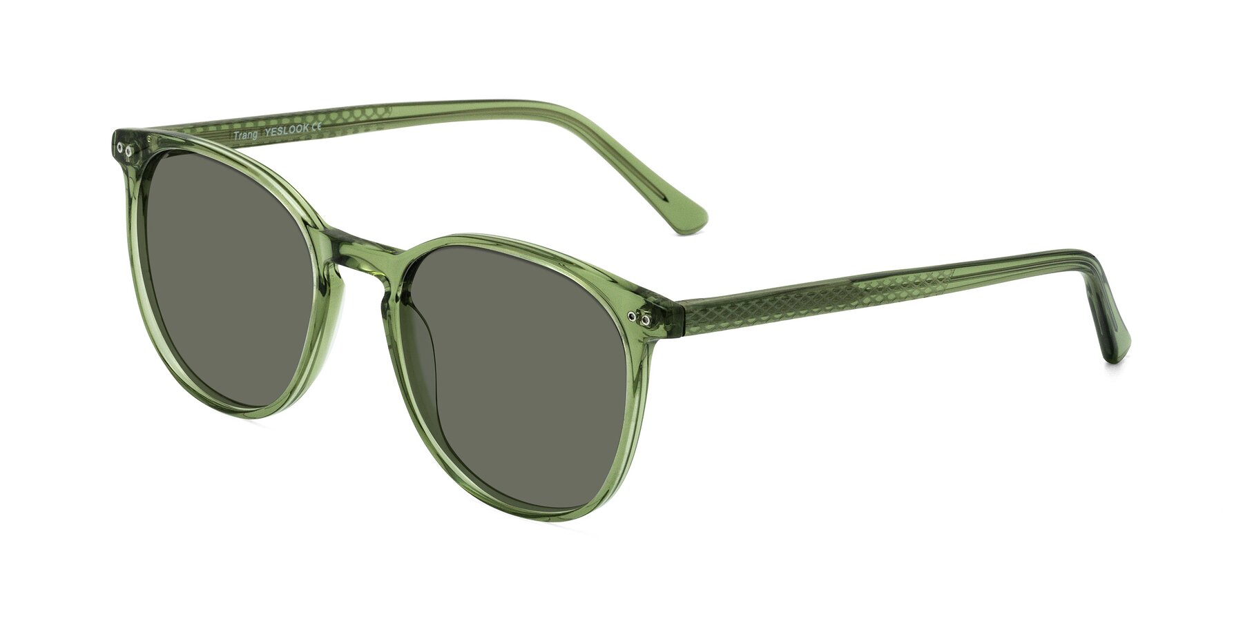 Angle of Trang in Transparent Green with Gray Polarized Lenses