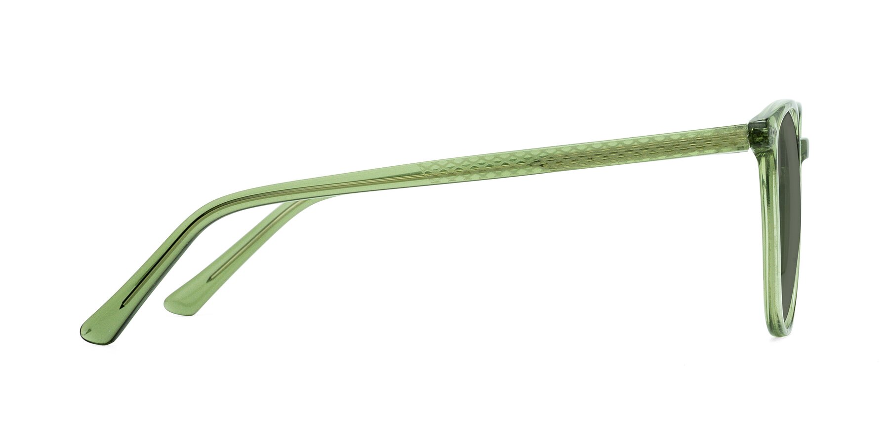 Side of Trang in Transparent Green with Gray Polarized Lenses
