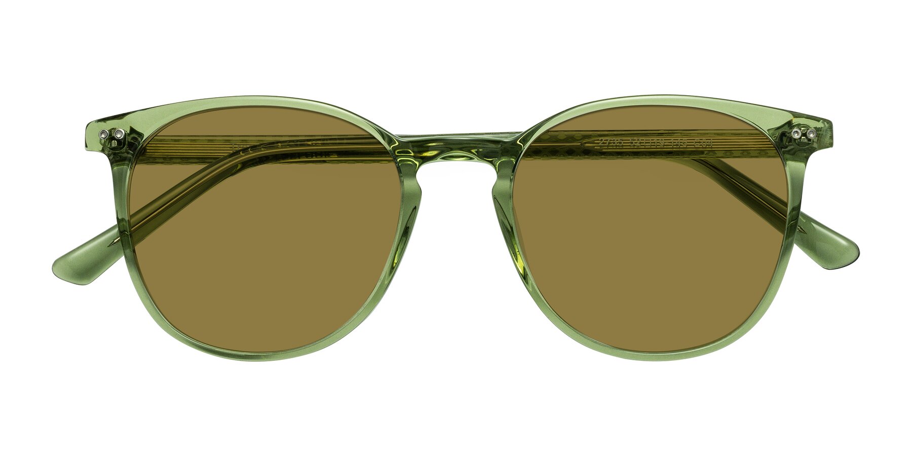 Folded Front of Trang in Transparent Green with Brown Polarized Lenses