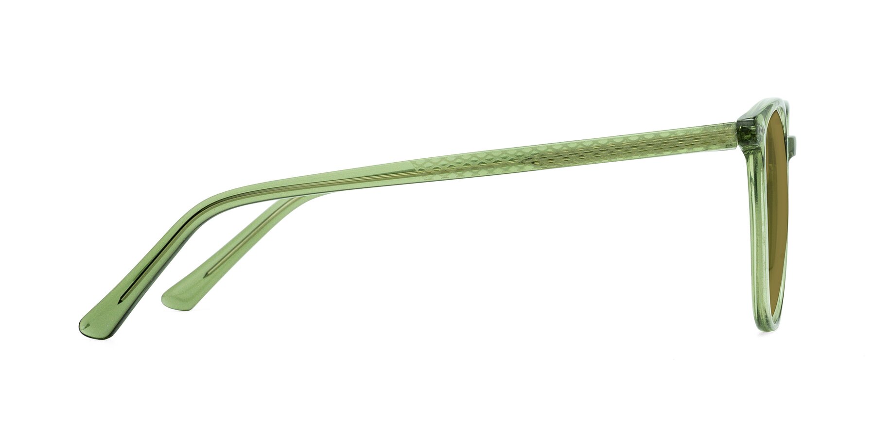 Side of Trang in Transparent Green with Brown Polarized Lenses