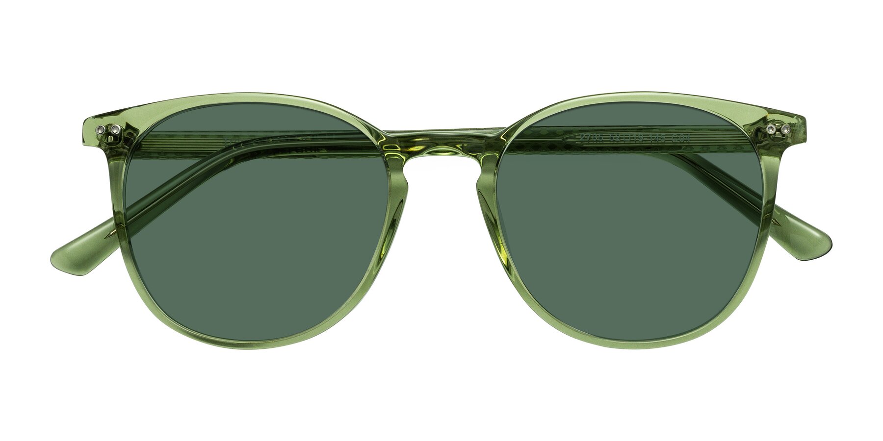Folded Front of Trang in Transparent Green with Green Polarized Lenses