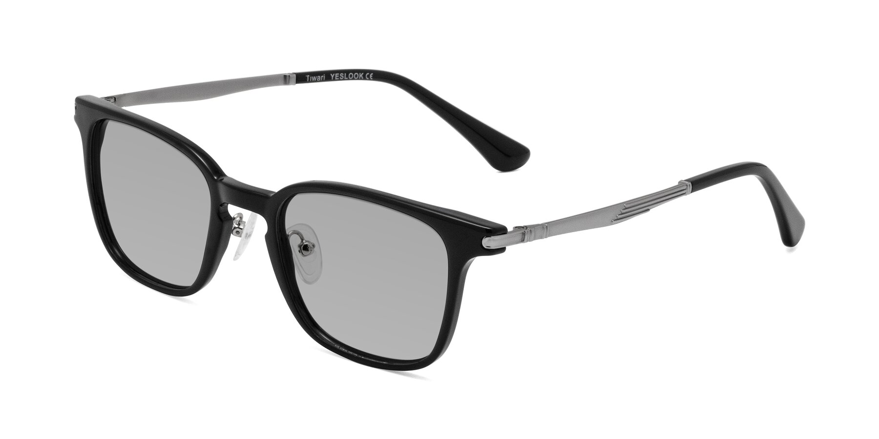 Angle of Tiwari in Black with Light Gray Tinted Lenses