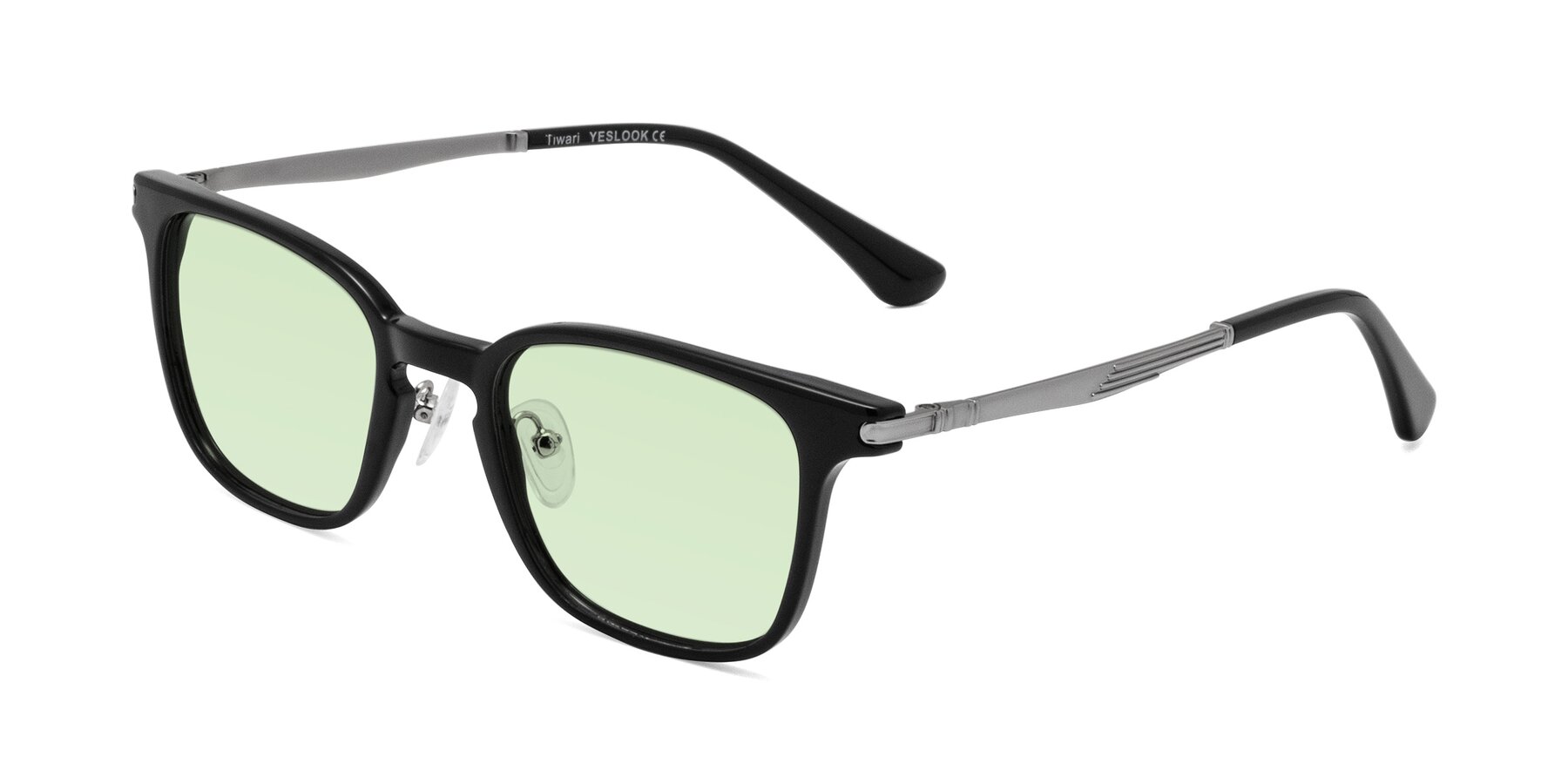 Angle of Tiwari in Black with Light Green Tinted Lenses