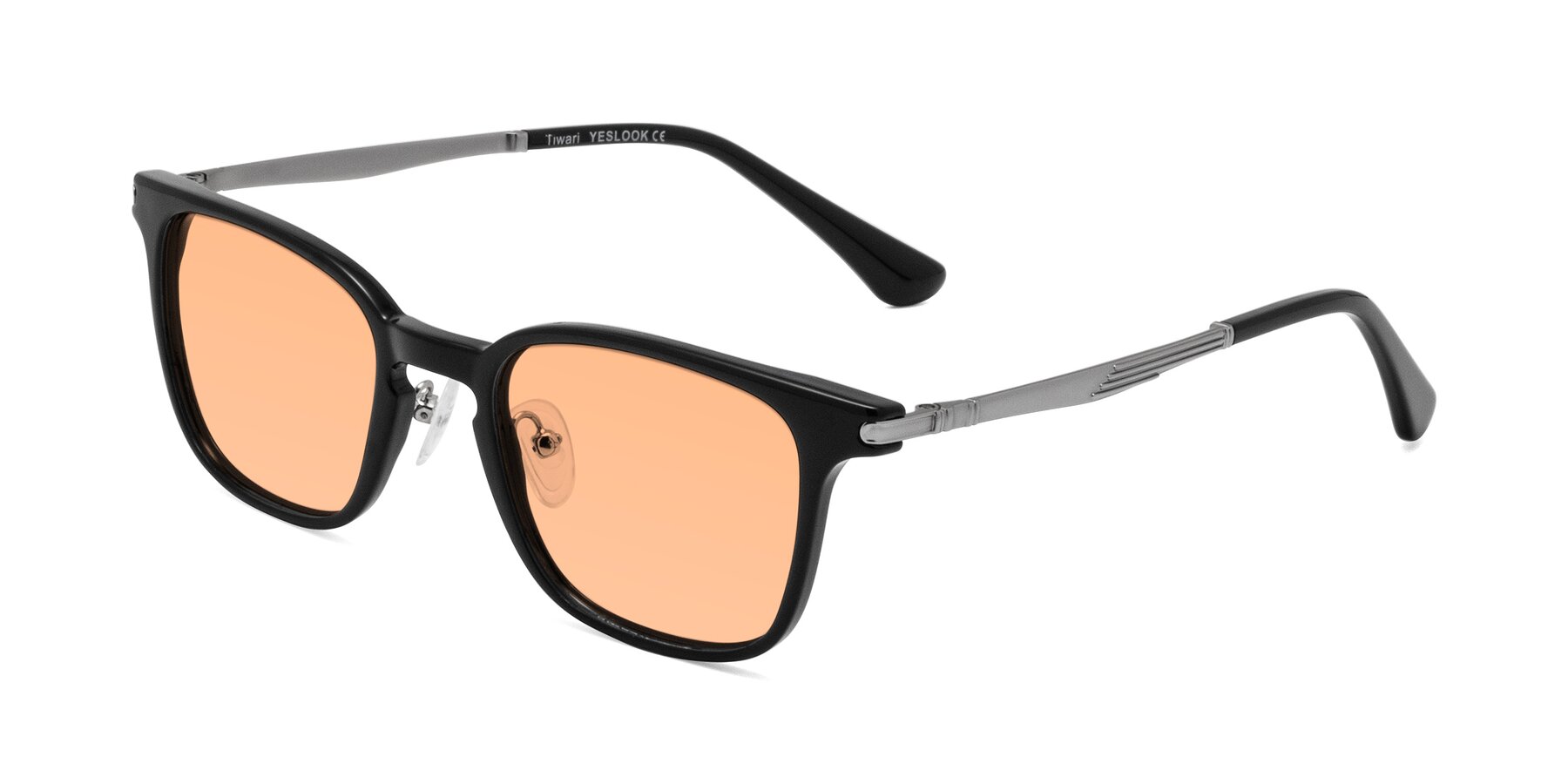 Angle of Tiwari in Black with Light Orange Tinted Lenses