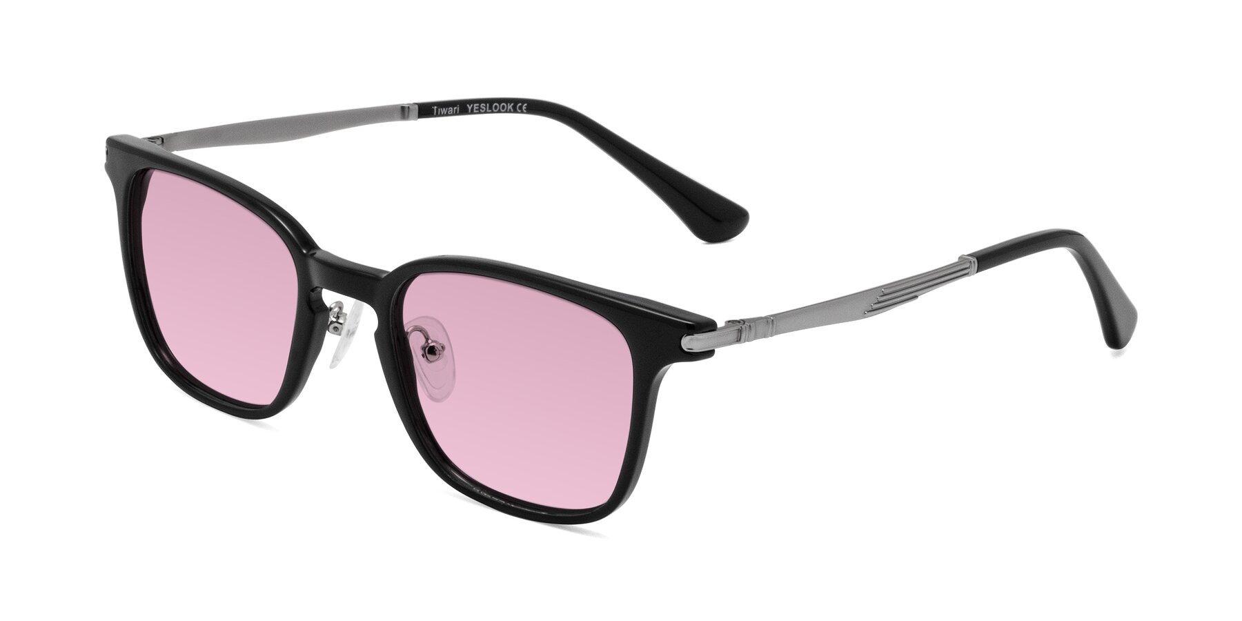 Angle of Tiwari in Black with Light Wine Tinted Lenses