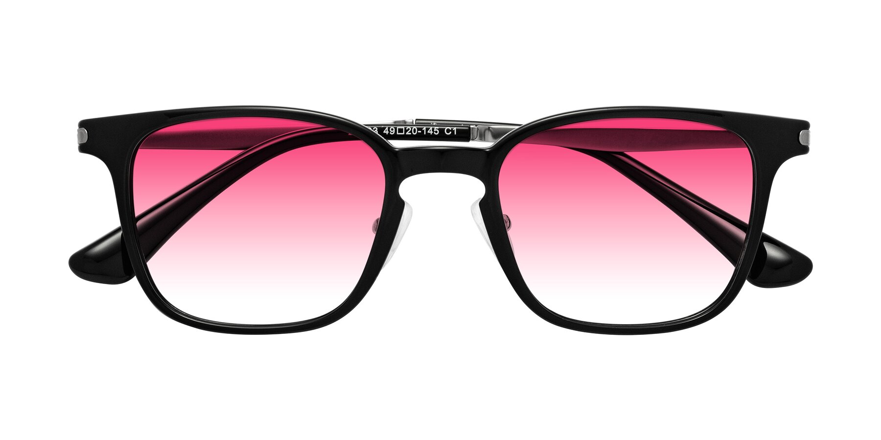 Folded Front of Tiwari in Black with Pink Gradient Lenses
