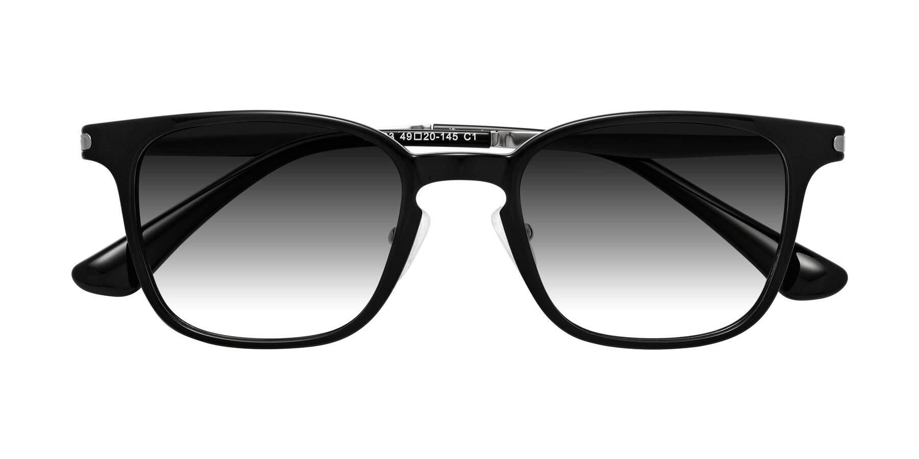 Folded Front of Tiwari in Black with Gray Gradient Lenses