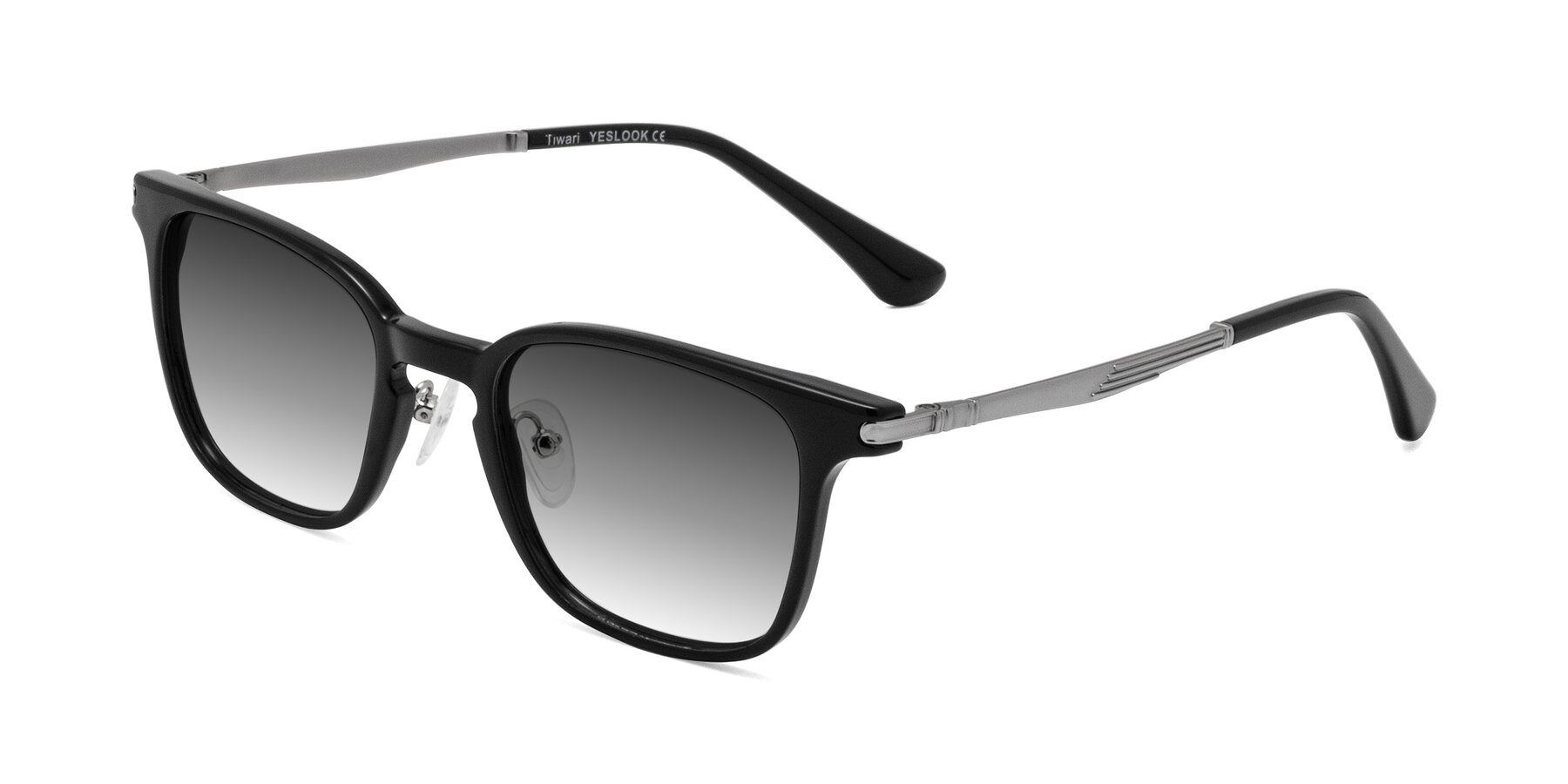 Angle of Tiwari in Black with Gray Gradient Lenses