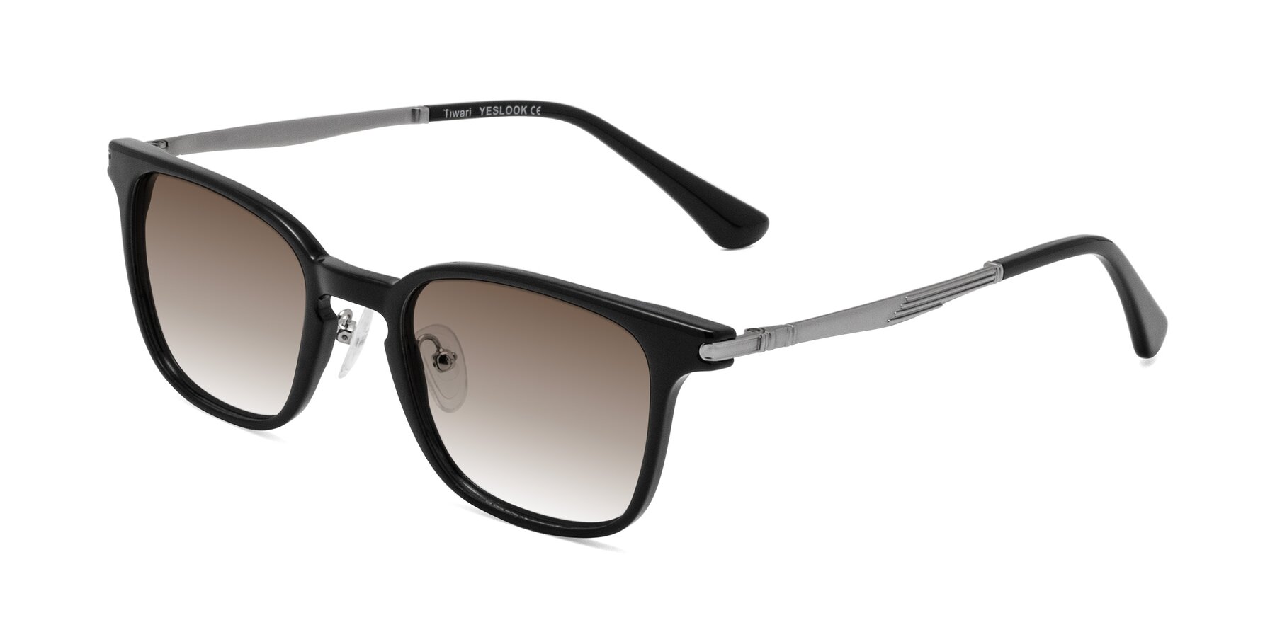Angle of Tiwari in Black with Brown Gradient Lenses