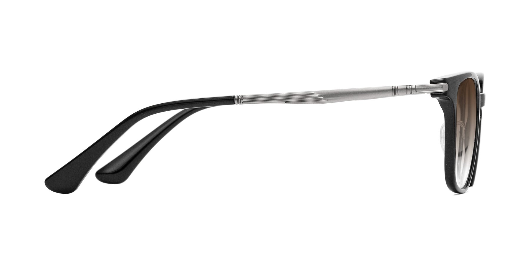 Side of Tiwari in Black with Brown Gradient Lenses