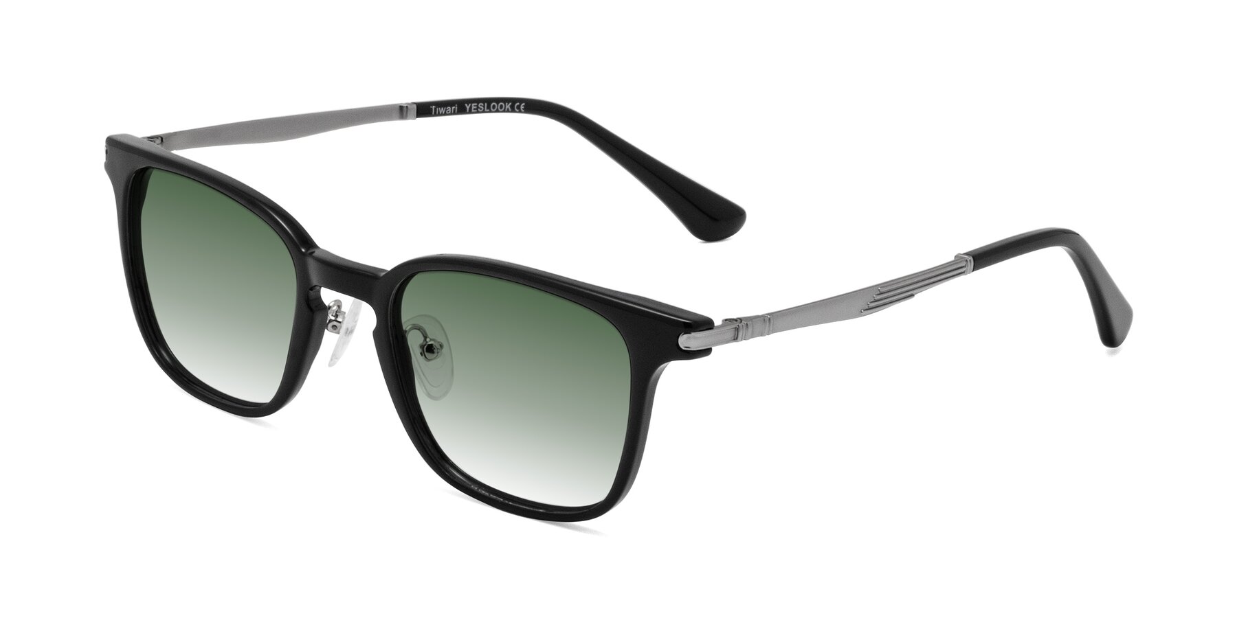 Angle of Tiwari in Black with Green Gradient Lenses