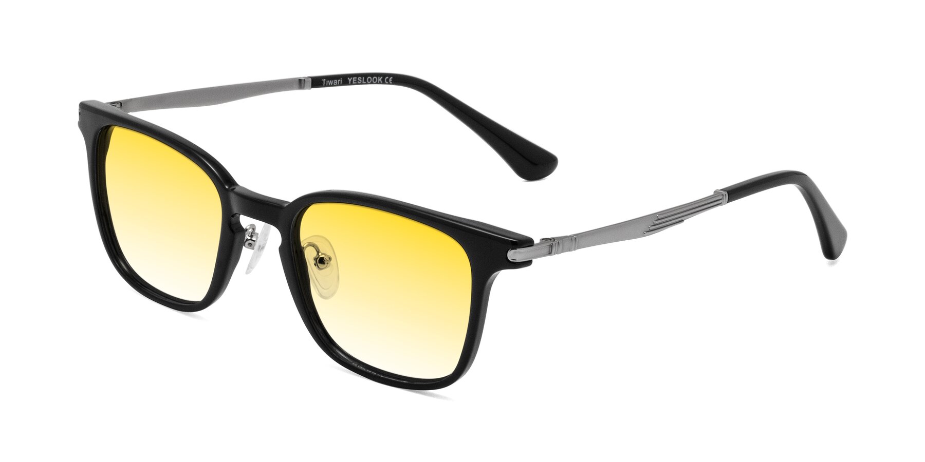 Angle of Tiwari in Black with Yellow Gradient Lenses