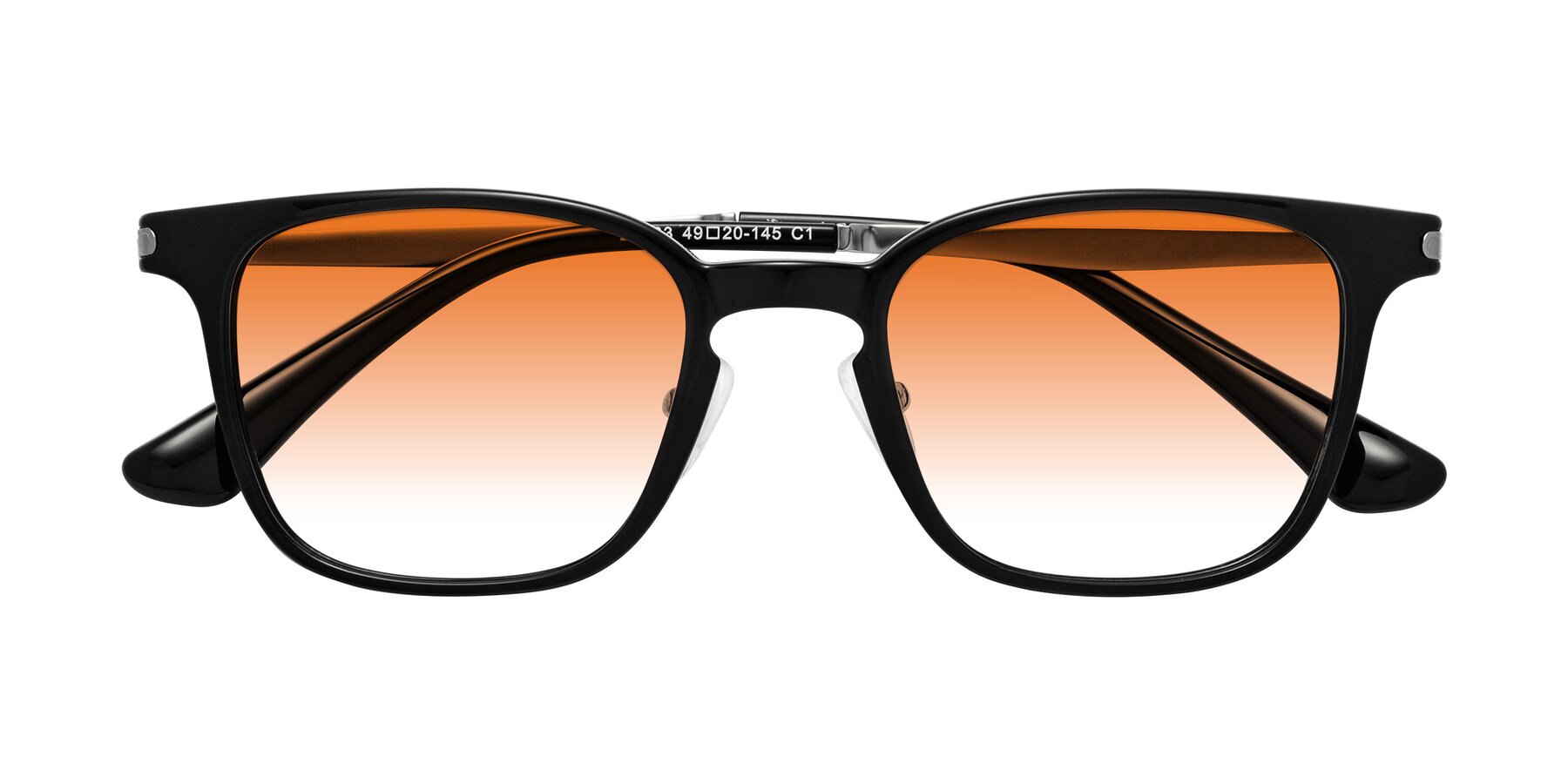 Folded Front of Tiwari in Black with Orange Gradient Lenses