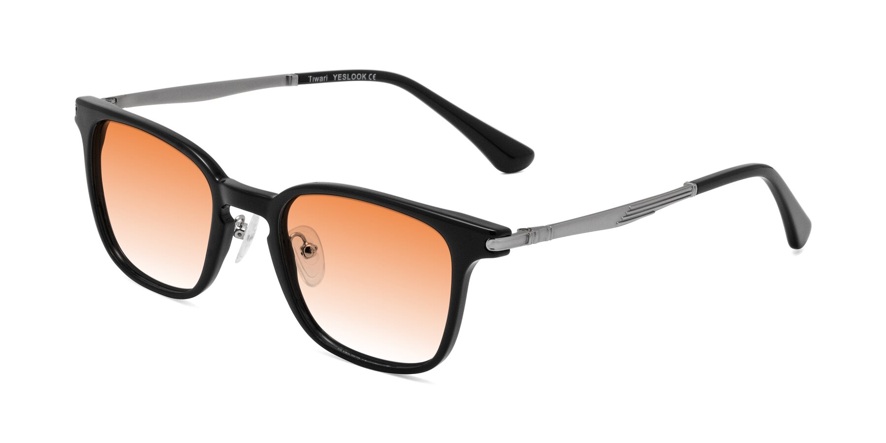 Angle of Tiwari in Black with Orange Gradient Lenses