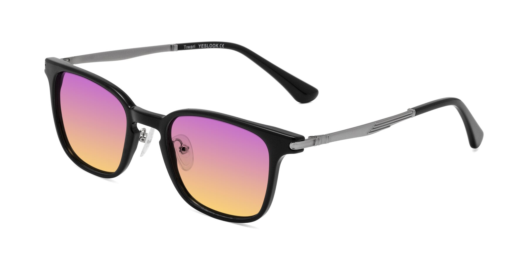 Angle of Tiwari in Black with Purple / Yellow Gradient Lenses