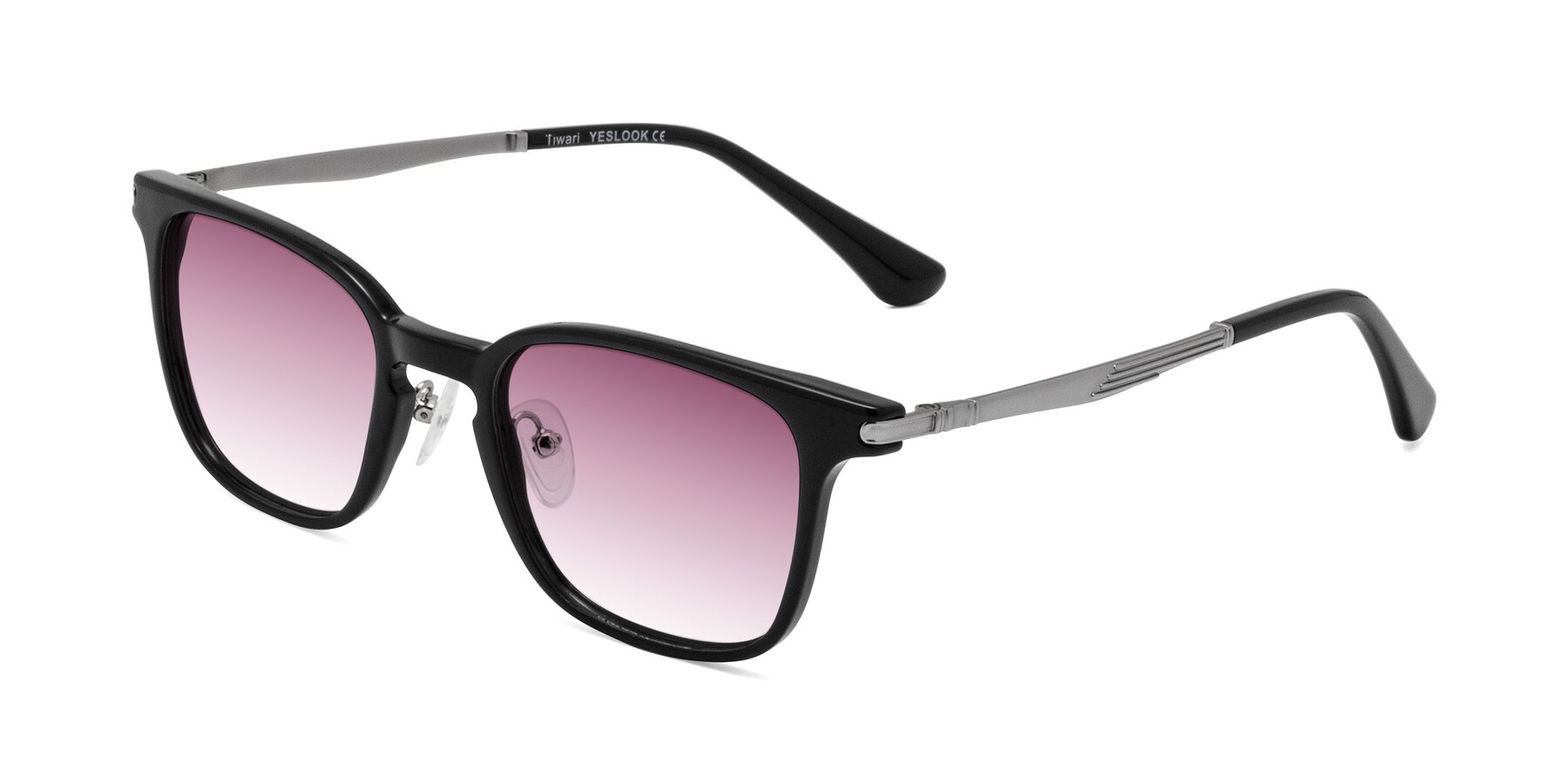Angle of Tiwari in Black with Wine Gradient Lenses