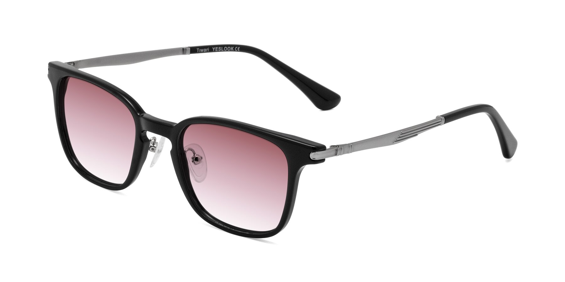 Angle of Tiwari in Black with Garnet Gradient Lenses