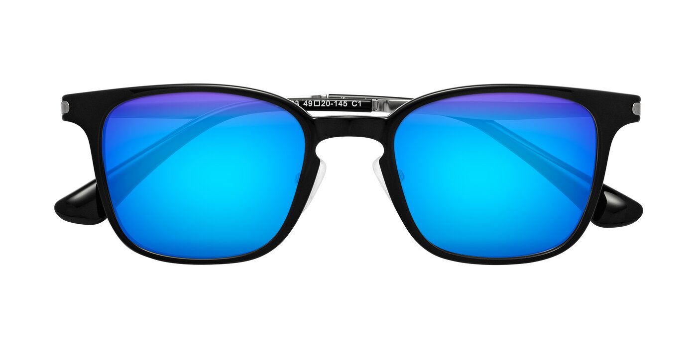 Tiwari - Black/Silver Flash Mirrored Sunglasses