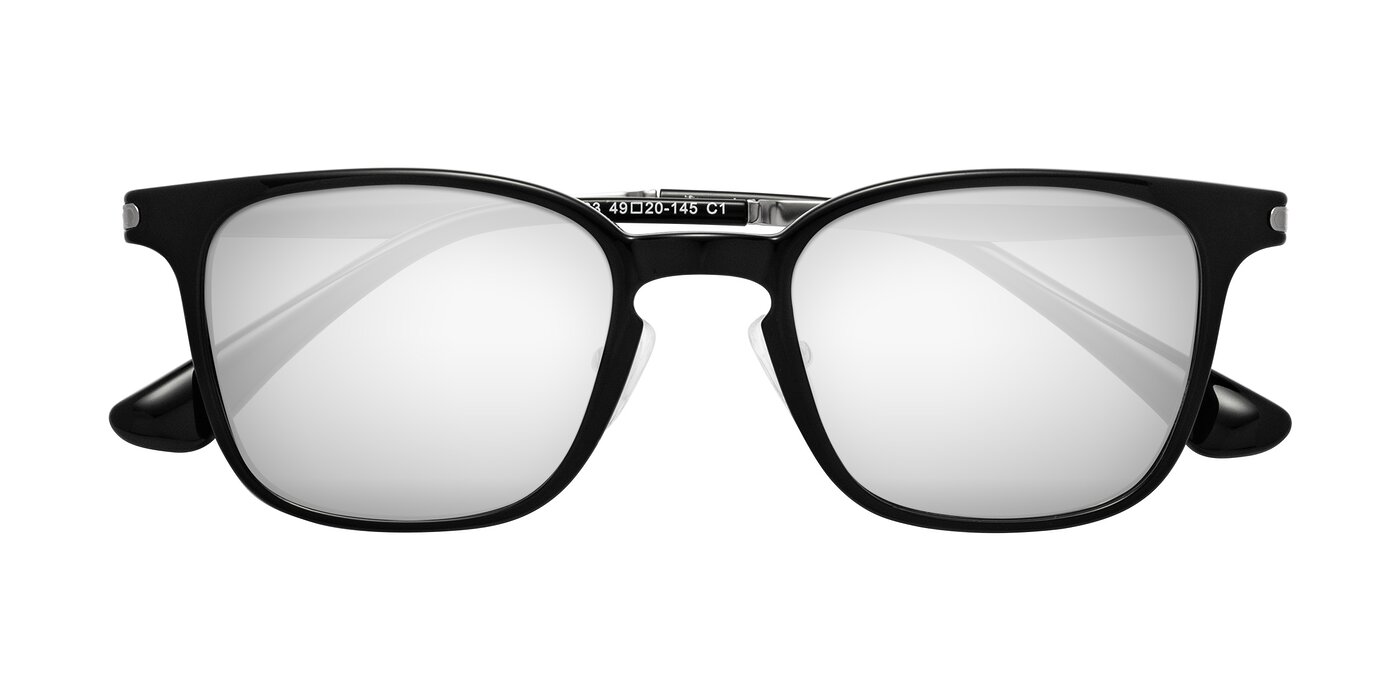 Tiwari - Black/Silver Flash Mirrored Sunglasses
