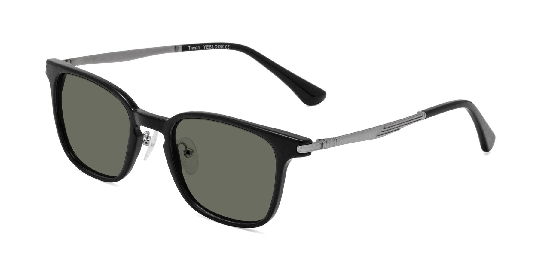 Angle of Tiwari in Black with Gray Polarized Lenses