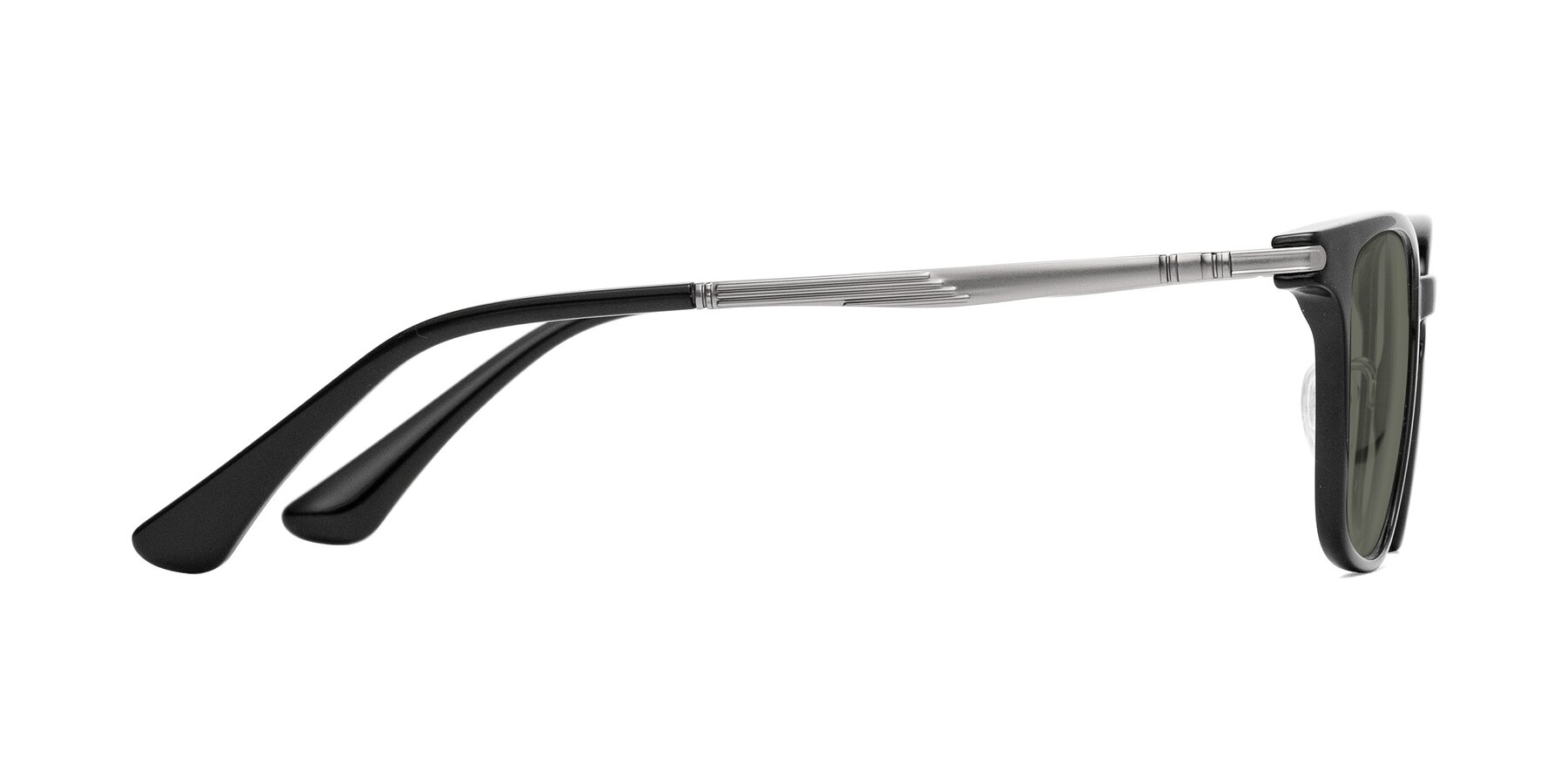 Side of Tiwari in Black with Gray Polarized Lenses