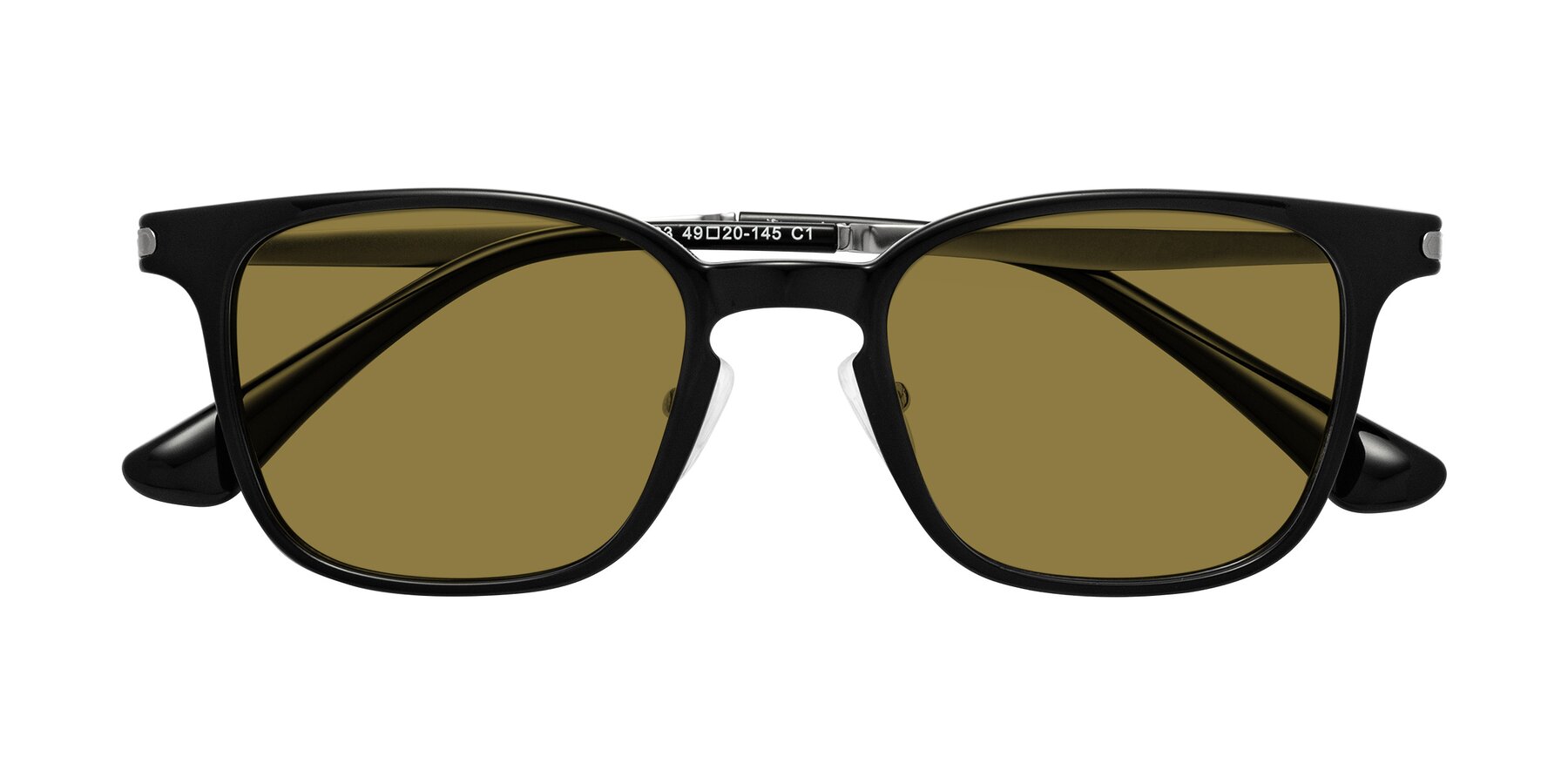 Folded Front of Tiwari in Black with Brown Polarized Lenses