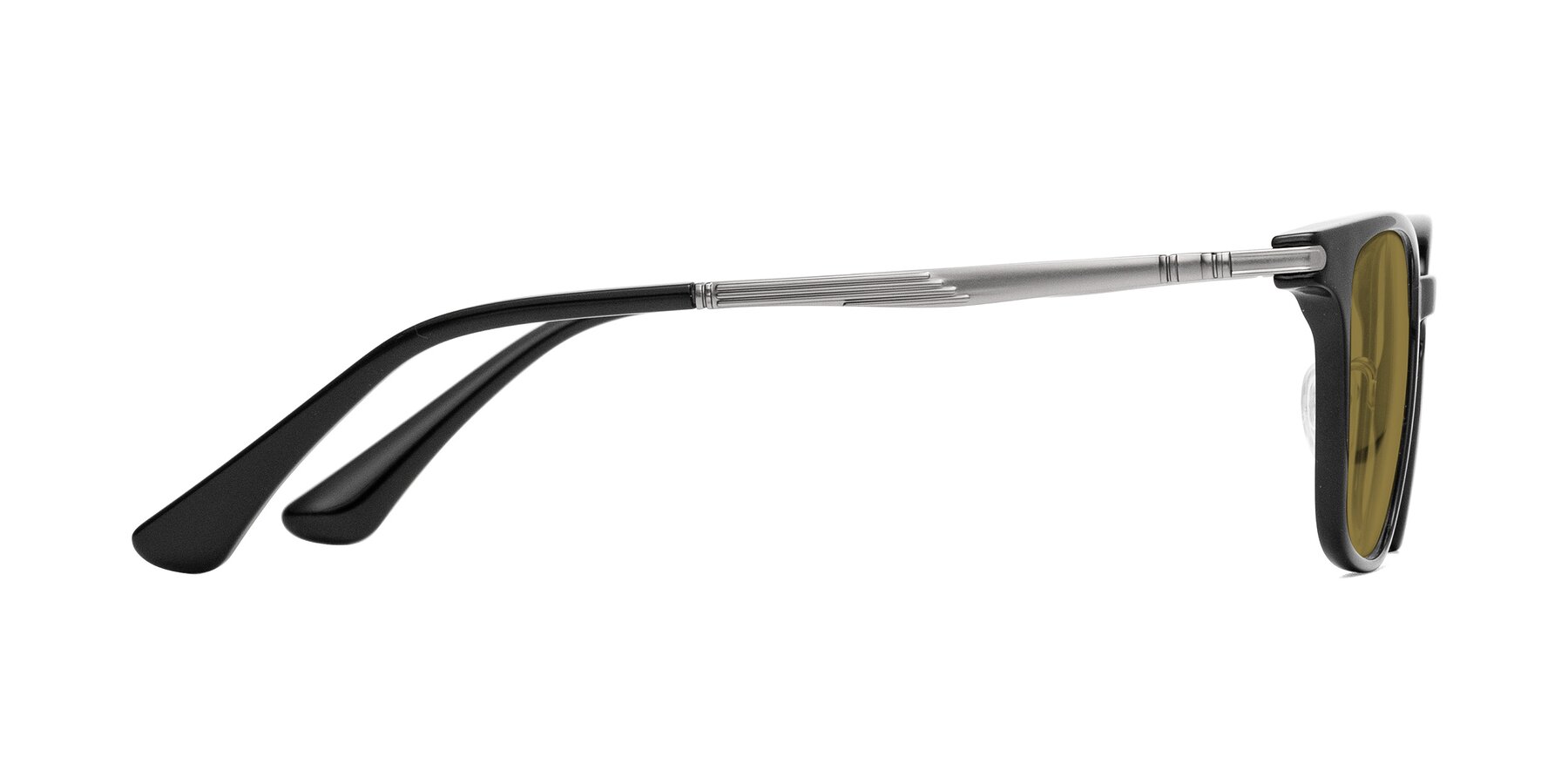 Side of Tiwari in Black with Brown Polarized Lenses