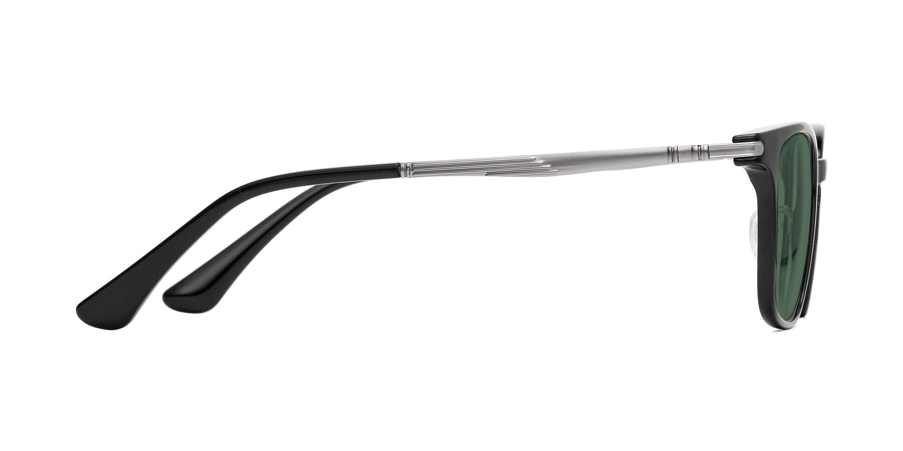 Side of Tiwari in Black with Green Polarized Lenses