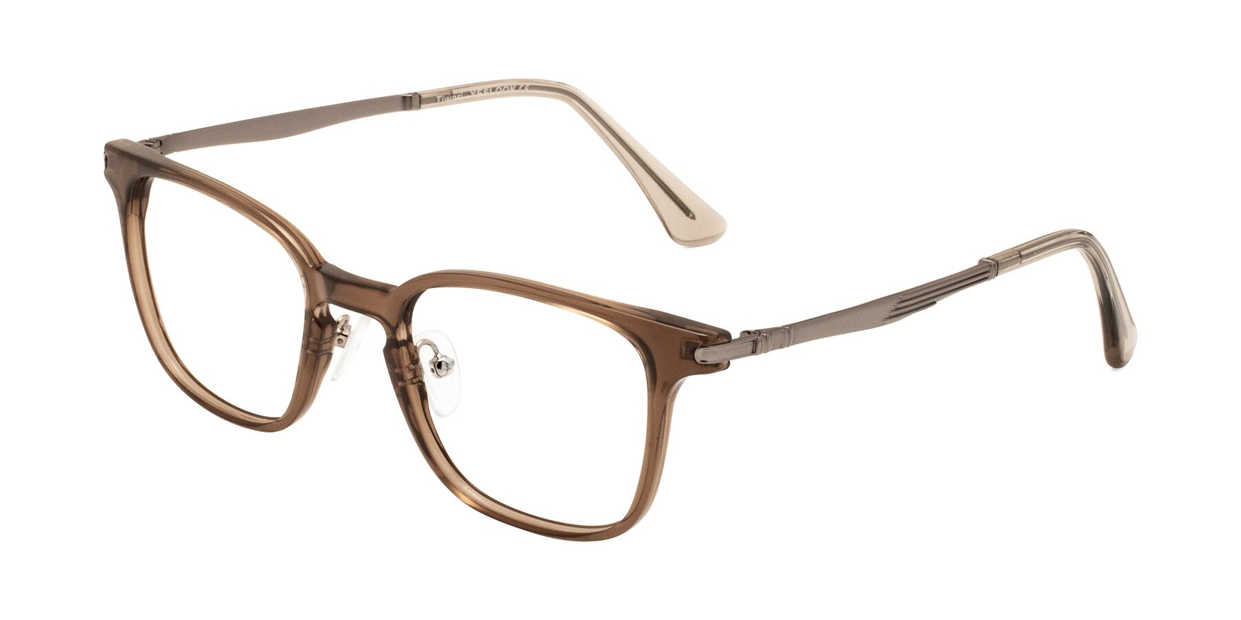 Angle of Tiwari in Brown with Clear Eyeglass Lenses