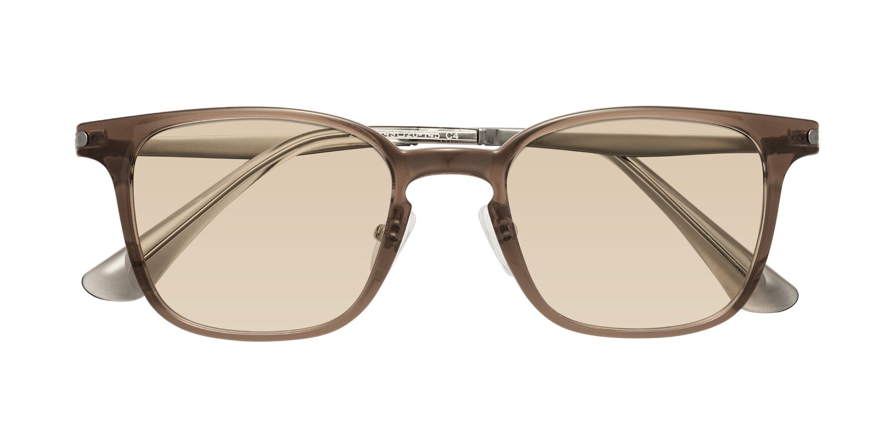 Folded Front of Tiwari in Brown with Light Brown Tinted Lenses