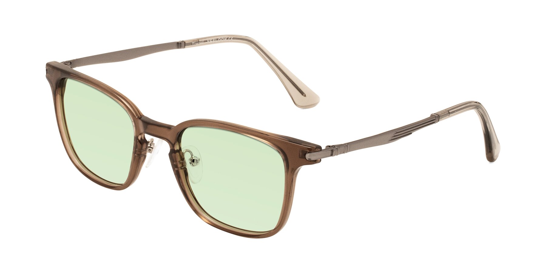 Angle of Tiwari in Brown with Light Green Tinted Lenses